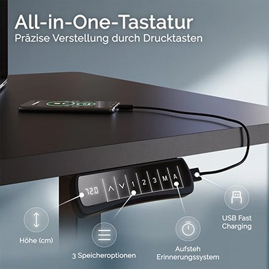 Deskspace Pro Plus Höhenverstellbarer Schreibtisch