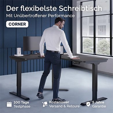 Corner Deskspace Höhenverstellbarer Schreibtisch
